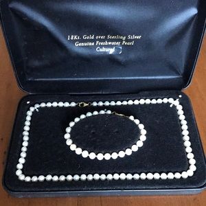 18Kt. Gold over St.Slvr Genuine Freshwater Pearl